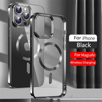 Luxury Magsafe Magnetic Wireless Charging Clear Silicone Case For iPhone 14 13 12 series