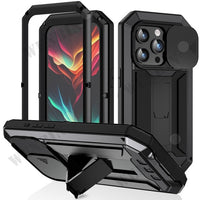 Built-in Kickstand Slide Camera Military Full-Body Rugged Case For iPhone 15 14 13 series