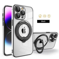 Magnetic For Magsafe Ring Stand Luxury Lens Protector Clear Soft Case For iPhone 14 13 12 series