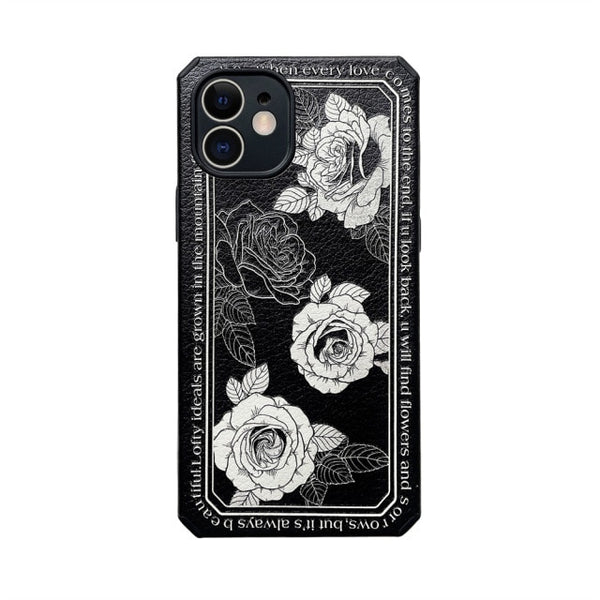 Luxury Vintage Flowers Pattern Patch Phone Case For iPhone 12 11 Series