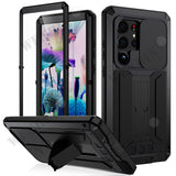 Military Full-Body Rugged Case With Built-in Kickstand and Slide Camera Protective For Samsung S23 S22 S21 series