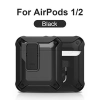 Luxury TPU+PC Shockproof Wireless Earphone Case With Hook Keychain Auto pop out For AirPods 3