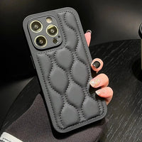 Luxury Down Jacket Camera Protect Shockproof Soft Case For iPhone 15 14 13 12 series