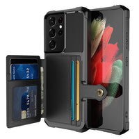 PU Leather Credit Card Holder Flip Wallet for Samsung Galaxy S21 Series