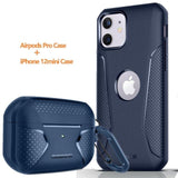 Bundles AirPods Pro Case + iPhone 12 Series Case Net Design Full Protective