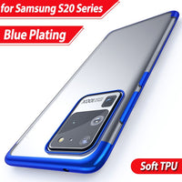 Electroplated Soft Silicone Clear Crystal TPU Protection Phone Case for Samsung Galaxy Note 20 Series