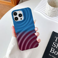 Dual Color Gradient Water Ripple Matte Case For iPhone 14 13 12 series