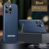 Leather Texture Cases With Invisible Stand For iPhone 14 13 series