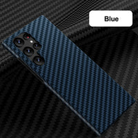 Carbon Fiber Texture Colorblock Case for Samsung Galaxy S22 Ultra Plus