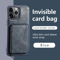 Wallet Card Slots Soft Leather Case With Handfree Kickstand For iPhone 15 14 13 12 series