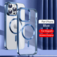 Luxury Magsafe Magnetic Wireless Charging Clear Silicone Case For iPhone 14 13 12 series