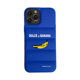 Fashion Bananas Down Jacket Silicone Case For iPhone 14 13 12 series