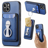 2 in 1 Detachable Magnetic Cards Bag Wallet Leather Case With Ring Holder For iPhone 15 14 13 12 series