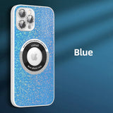 Luxury Camera Lens Glass Glitter Magnetic Magsafe Full Protection Hard Case For iPhone 14 13 12 series