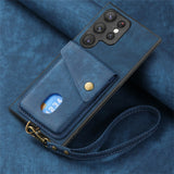 Luxury Leather Bracket Card Bag Wallet Case For Samsung Galaxy S23 22 21 series