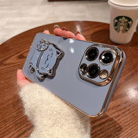 Cartoon Fortune Cute Maneki Neko Cat Stand Holder Case for iPhone 14 13 12 series