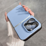 Luxury Bumper Camere Lens Full Protection Plating PU Leather Case For iPhone 14 13 series