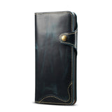 360 Protective Genuine Leather Wallet Card Slot Holder for Samsung Galaxy S22 Ultra Plus