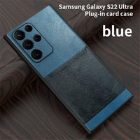 Luxury Leather Ultra Thin Camera Protection Case for Samsung Galaxy S22 Ultra Plus