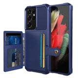 PU Leather Credit Card Holder Flip Wallet for Samsung Galaxy S21 Series