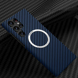 Ultra Thin Magsafe Magnetic Wireless Charging Carbon Fiber Case For Samsung Galaxy S23 Ultra Plus