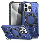 360 ° Rotating Bracket Magnetic Shockproof Armor Case For iPhone 15 14 13 12 series