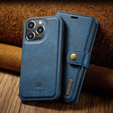 2 in 1 Detachable Leather Wallet Case for iPhone 13 12 11 Pro Max Mini