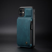 Luxury Retro Fashion Leather Zipper Wallet Flip Phone Case For iPhone 13 12 11 Series