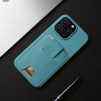 Premium Card Holder Slots Leather Case For iPhone 15 14 13 series