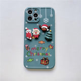 Luxury Cartoon Christmas Santa Soft Silicone Case For iPhone 13 12 11 Series