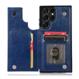 Wallet Case ID Credit Card Slot Holder PU Leather Magnetic Closure Case for S22 Ultra Plus S21 FE