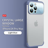 Glass Large Window Ultra Thin Light Shell Glass Lens Film Case For iPhone 14 13 12 series