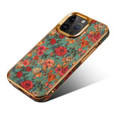 Vintage Electroplated European Style Flower Full Cover Silicone Case For iphone 14 13 12 series