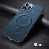 Luxury Magsafe Wireless Charging Silicone PU Leather Phone Case For iPhone 12 11 Series