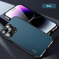 Luxury Starlight Lens Protection Leather Back TPU Case For IPhone 15 14 13 12 series