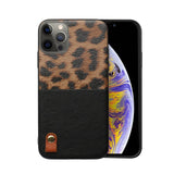 Leopard Pattern Stitching Leather Shockproof Soft Case for iPhone 12 & 11 Series