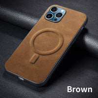 Luxury Magsafe Wireless Charging Silicone PU Leather Phone Case For iPhone 12 11 Series