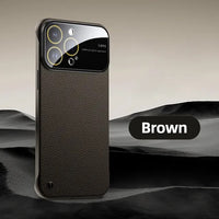 Luxury Shockproof PU Leather Lens Protection Case For iPhone 15 14 13 12 series