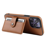 Leather Wallet Stand Card Slot Holder Solid Color Soft TPU Case with for iPhone 15 14 13 12 series