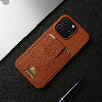 Premium Card Holder Slots Leather Case For iPhone 15 14 13 series