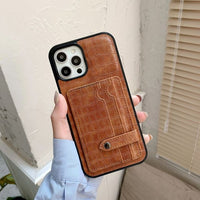 Luxury Card Slot Bracket Leather Case For iPhone 13 12 11 Series