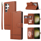 Wristband Leather Wallet Card Bag Case for Samsung Galaxy S24 S23 S22 Ultra Plus