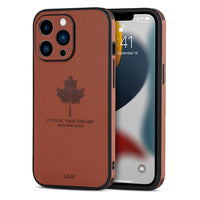 Luxury Leather Maple Leaf Texture Camera Lens Case for iPhone 13 12 11 Pro Max Mini