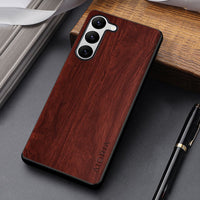 Unique Design Lightweight Wood Pattern PU Leather Case For Samsung Galaxy S23 series