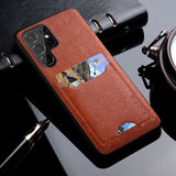 Luxury PU Leather Card Holder Case for Samsung Galaxy S23 Ultra Plus