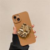 3D Electroplated Metal Holder Stand Case for iPhone 14 13 12 series