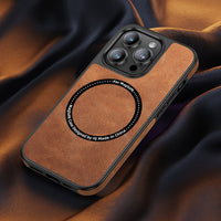 Luxury Leather Magsafe Wireless Charging Silicone Case For iPhone 14 13 12 series