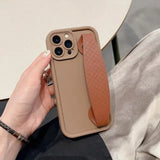 Luxury Leather Wrist Strap Stand Holder Shockproof Case For iPhone 15 14 13 12 series