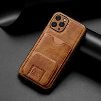 PU Leather Ultra Thin Camera Protection KickStand Card Slot Case for iPhone 14 13 12 series