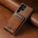 Leather Bracket Card Holders Wallet Case For Samsung S23 S22 Ultra Plus